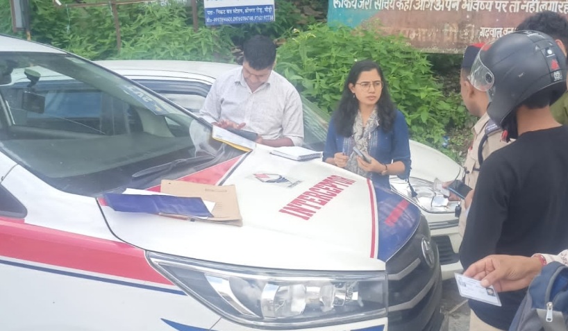सड़क सुरक्षा अभियान के तहत हुए 13 चालान