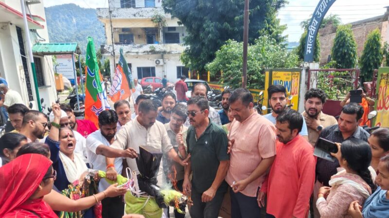 कोटद्वार में बढ़ते डेंगू को लेकर भड़की भाजपा, फूँका पुतला