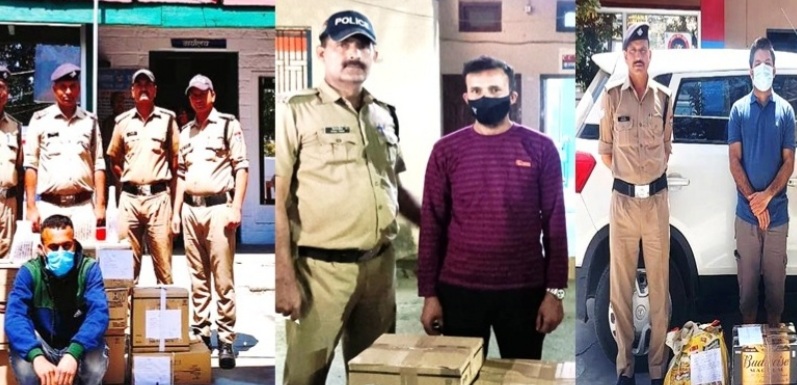 23 पेटी अवैध अंग्रेजी शराब व 4 पेटी बीयर के साथ 5 शराब तस्कर गिरफ्तार