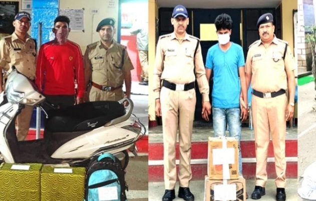11 पेटी अवैध अंग्रेजी शराब के साथ 3 नशा तस्कर गिरफ्तार