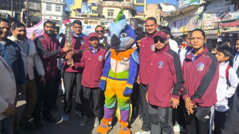 मशाल तेजस्विनी व शुभंकर मौली का कोटद्वार पहुंचने पर हुआ भव्य स्वागत