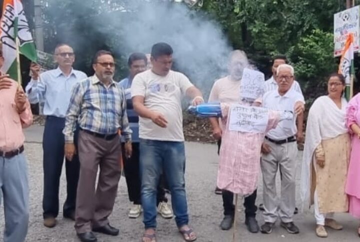 भाजपा के उत्तराखंड प्रदेश प्रभारी दुष्यन्त गौतम द्वारा केदारनाथ हेलिकाप्टर क्रेश को लेकर विवादास्पद बयान देने पर कांग्रेस ने फूंका सरकार का पुतला