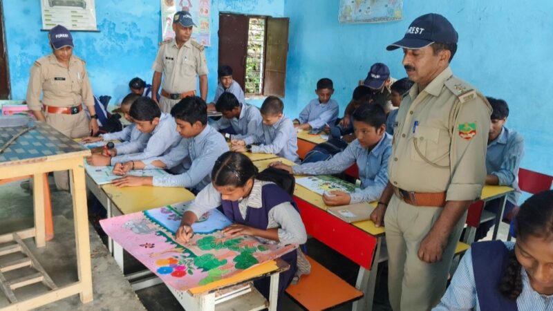 वन्य जीव सप्ताह के अन्तर्गत कोटडी रेंज के विद्यालयों में हुआ चित्रकला प्रतियोगिताओं का आयोजन