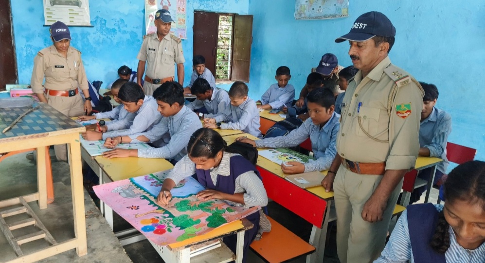 वन्य जीव सप्ताह के अन्तर्गत कोटडी रेंज के विद्यालयों में हुआ चित्रकला प्रतियोगिताओं का आयोजन