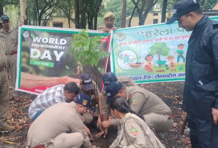 विश्व पर्यावरण दिवस पर कोटद्वार रेंज के पनियाली वन परिसर में लगे 20 प्रजातियों के पौधे