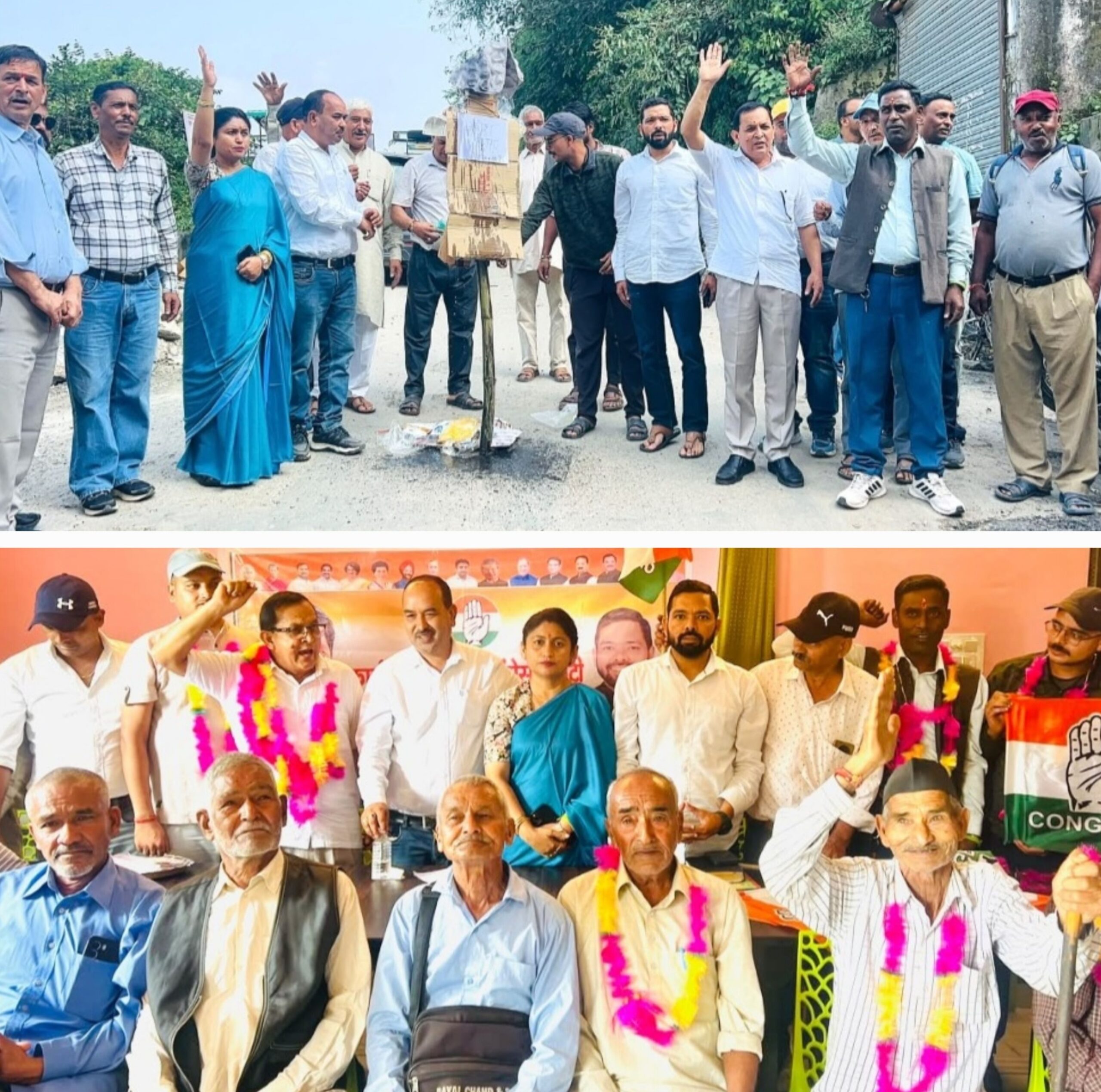 यमकेश्वर के दीउली एवं गैंडखाल में कांग्रेस ने मार्च निकालकर फूंका ज्ञानेश कुमार का पुतला