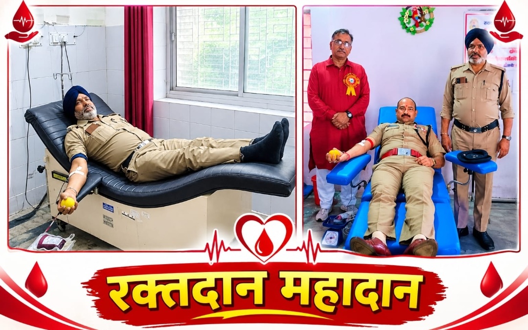 कांस्टेबल परमजीत सिंह ने किया रक्तदान, निरीक्षक प्रदीप नेगी ने 24वीं बार किया रक्त महादान